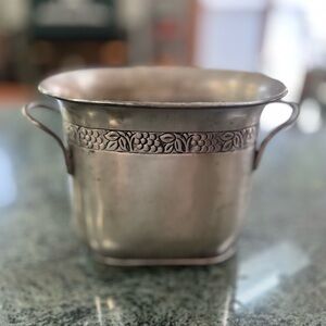 Vintage Pottery Barn Pewter Wine Champagne Ice Bucket with removable divider